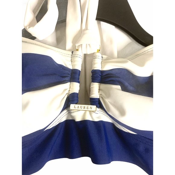 Lauren Ralph Lauren Bandeau Tankini Blue White 8 - Picture 5 of 8